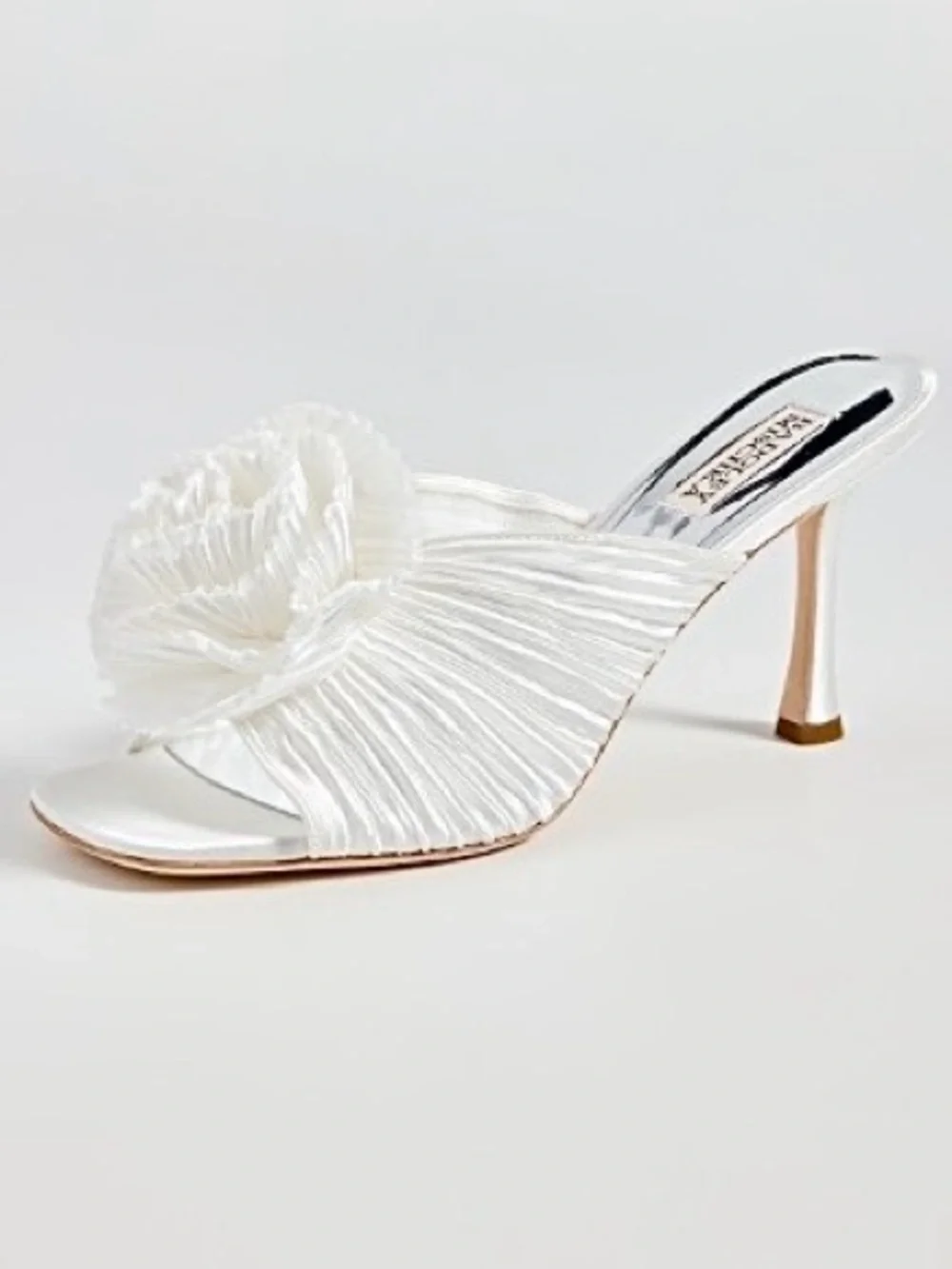 NWT Badgley Mischka Blythe Rosette Satin Slides, 7